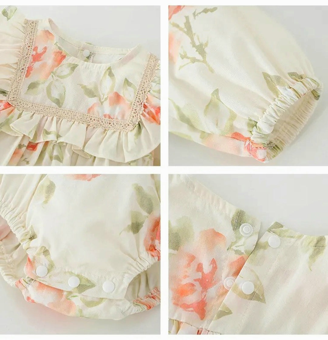 Peachy Floral Romper