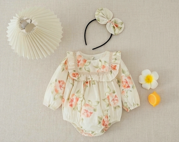 Peachy Floral Romper