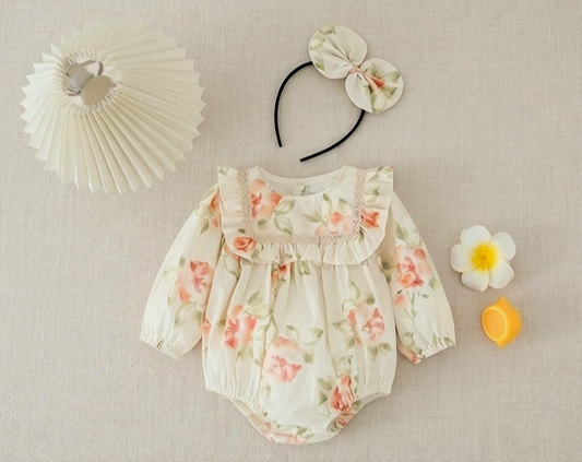 Peachy Floral Romper