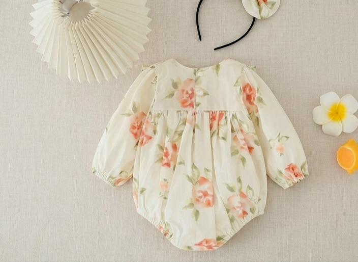 Peachy Floral Romper